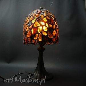 prezent luksusowy bursztyn świecący lampa handmade bursztynowa