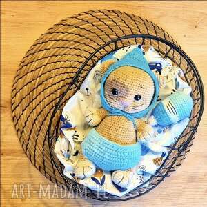 Zestaw z kotkiem, kotek, chrzest, chrzciny, szydelkowy kot, roczek