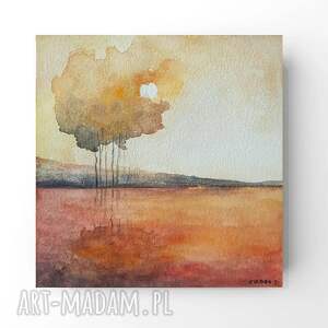 formatu 15/15 cm drzewa, akwarela