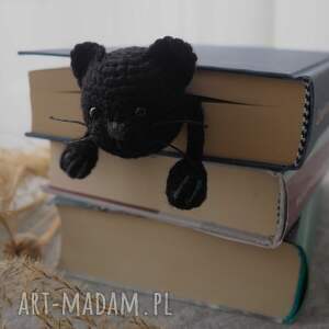 zakładka do książki czarny kotek dla czytelnika kociary książkoholika