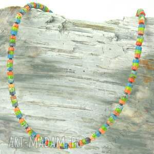 naszyjnik z kolorowych jaspisów, biżuteria autorska, nowoczesna biżuteria