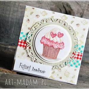 ręczne wykonanie scrapbooking kartki fajnej babce