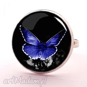 niebieski motyl - pierścionek regulowany