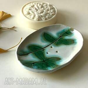 handmade ceramika mydelniczka ceramiczna "barwinek"