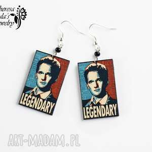 kolczyki barney stinson legendary himym, decoupage