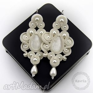 kolczyki ślubne nexire pearl soutache - Kavrila main ślub