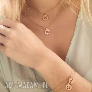 Matowa bransoletka z zodiakiem Koziorożca z różowego złota