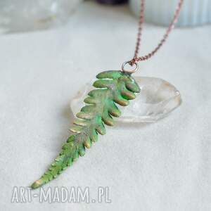 paproć - wisior na łańcuszku wykonany z liścia paproci biżuteria leśna, prosty