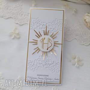 Zaproszenia na komunię dla chłopca i dziewczynki 5 sztuk