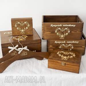 zaproszenia zestaw drewnianych ozdób zamówienie specjalne, pudełko na koperty