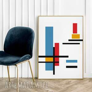 plakat mondrian - format 50x70 cm sypialni salonu