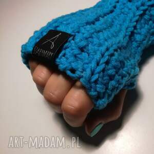 handmade rękawiczki bez palców, mittenki robione na szydełku