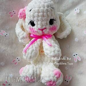 króliczek na szydełku królik dla dziecka chrzest