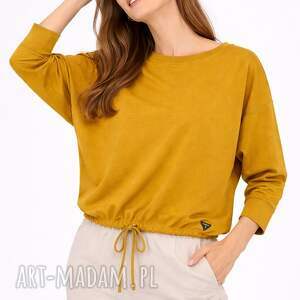 bluza - verona musztardowa oliwka, bluzka damska, bawełniana