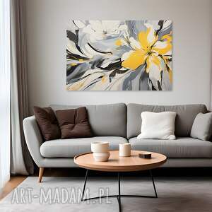 obraz na płótnie - kwiat abstrakcja kleksy barwy 120x80 cm 123101