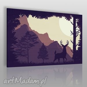 obraz na płótnie - jeleń las dzień - 120x80 cm (27701)