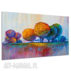 Kolorowy obraz na płótnie 120x80 cm - drzewa w abstrakcji