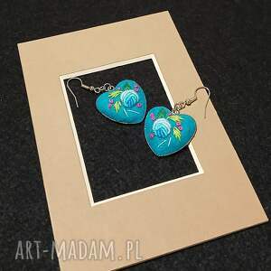 ręcznie haftowane kolczyki alicja na filcu stylowo, boho, niebanalnie bez