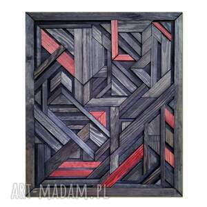 hand-made dekoracje obraz z drewna, dekoracja ścienna /133-black box/