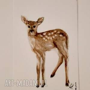 Sarenka. Akwarela, zwierzęta leśne