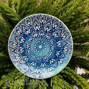 Talerzyk ceramiczny błękitna mandala - na biżuterię