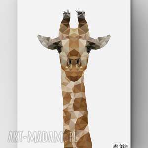 żyrafa plakat formacie A3, wild, lowpoly, lifefetish