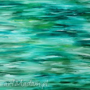 obraz na prezent morska toń morze zieleń akryl abstrakcja