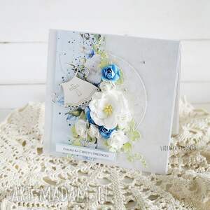 ręcznie wykonane scrapbooking kartki pamiątka chrztu św - kartka w pudełku