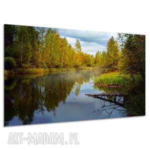 Obraz na płótnie 120x80 cm - las i rzeka do salonu