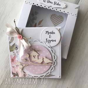 ręcznie zrobione scrapbooking kartki kartka z okazji ślubu w pudełku)