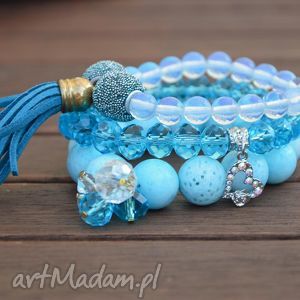 ręcznie wykonane opal w niebieskim chwostem