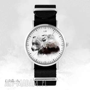 zegarki zegarek - niedźwiedź czarny, nato, unisex bransoletka unikatowy