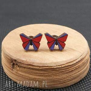 kolczyki drewniane motylki zwierzęta motylek, butterfly
