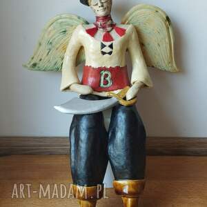 handmade ceramika anioł piratka