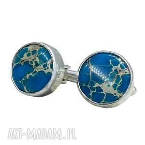 srebrne spinki do mankietów z jaspisami a935 jaspisem męska biżuteria