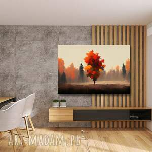 obraz na płótnie drzewo 11 abstrakcja kolory jesieni ciepłe 120x80cm