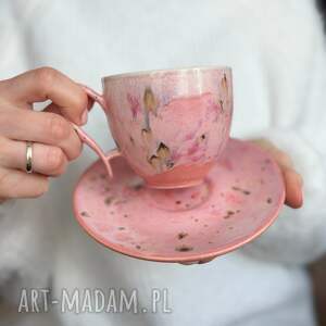 Prezent Filiżanka Różowa Pastelowa 220ml Ceramiczna