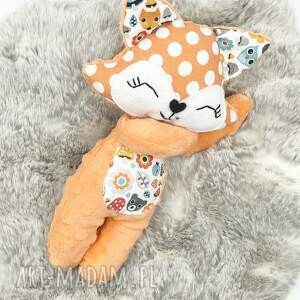 handmade maskotki przytulanka lis dla niemowląt grzechotka