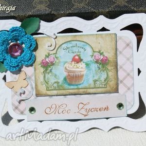 scrapbooking kartki kartka - moc życzeń, uniwersalna urodziny imieniny prezent