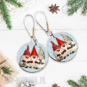 duże świąteczne kolczyki z krasnalami