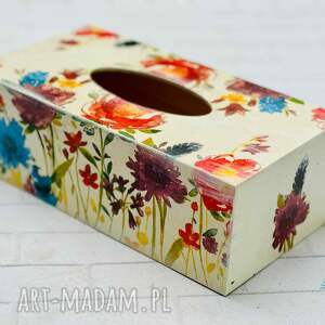 pudełko na chusteczki, kwiaty, w sielskim - Pudełka