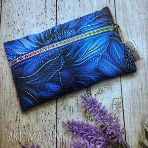 etui na klucze dark blue flowers, kwiatowy print, idealne do torebki