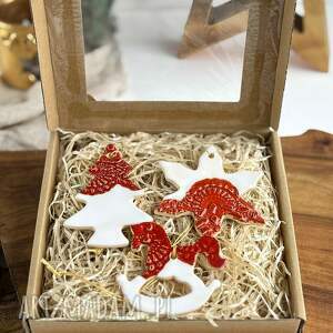 na święta prezent Zestaw zawieszek ceramicznych, zawieszki świąteczne