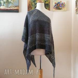handmade chustki i apaszki ręcznie na drutach - duża, otulająca chusta z jedwabiem