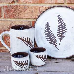 Prezent Komplet ceramiczny. Rustykalny dzbanek na napoje