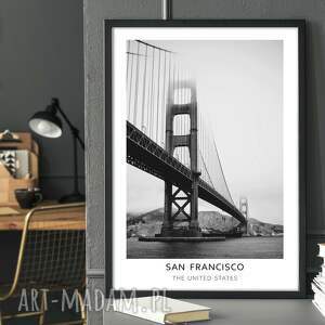 plakat czarno biały - miasto sanfrancisco most 40x50 cm 8 2 0016, plakaty