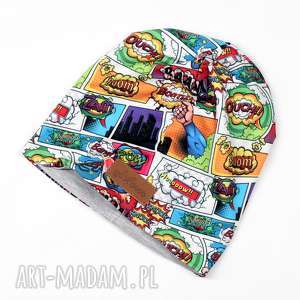 czapka ciepła komiks beanie unisex, kolorowa, marvel