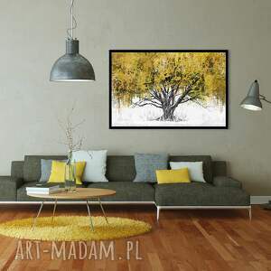 obraz do salonu drukowany na płótnie z drzewem w odcieniach jesieni 02623