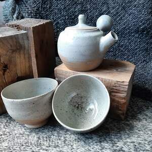 ręczne wykonanie ceramika komplet do herbaty czajniczek i 2 czarki. Wypał w piecu