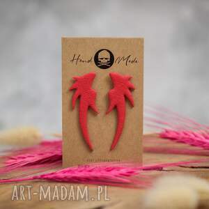 Kolczyki Wings czerwone z glinki polimerowej - lekkie handmade